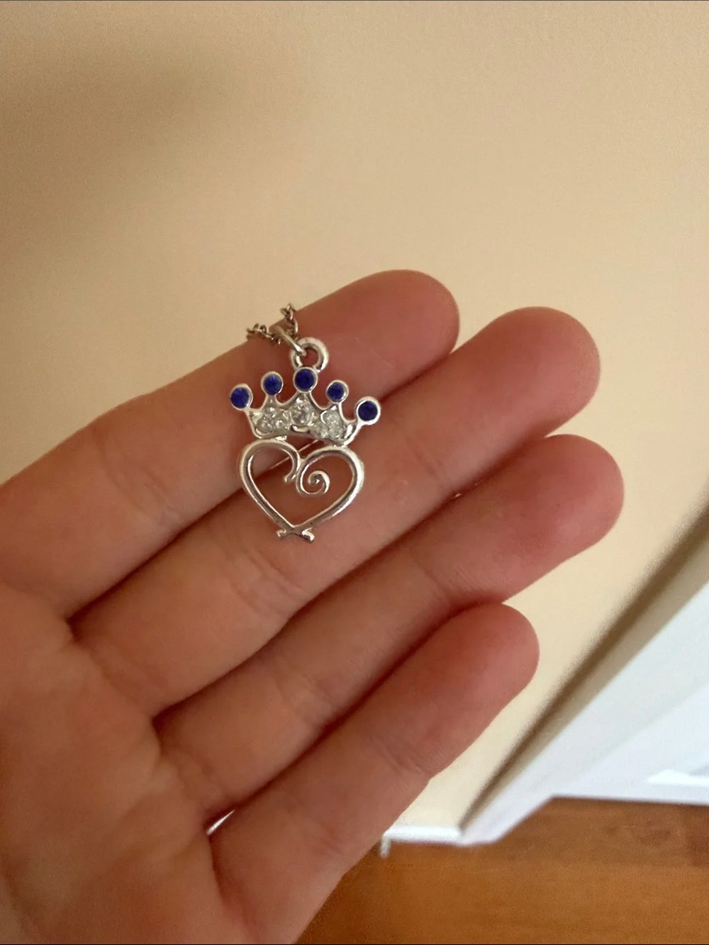 Heart with a Crown Necklace for Little Girls